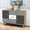 Free-standing Storage Floor Cabinet with 2 Doors and 3 Drawers